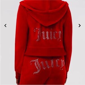 NWT Juicy Couture Red Track Pants & Hoodie Set - Reposhing